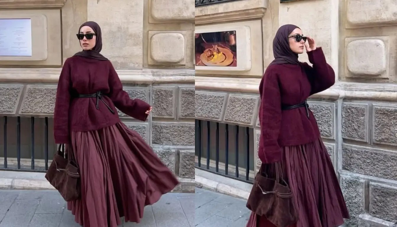 Baju Burgundy Cocok dengan Jilbab Warna Apa? Coba Warna Ungu Tua!