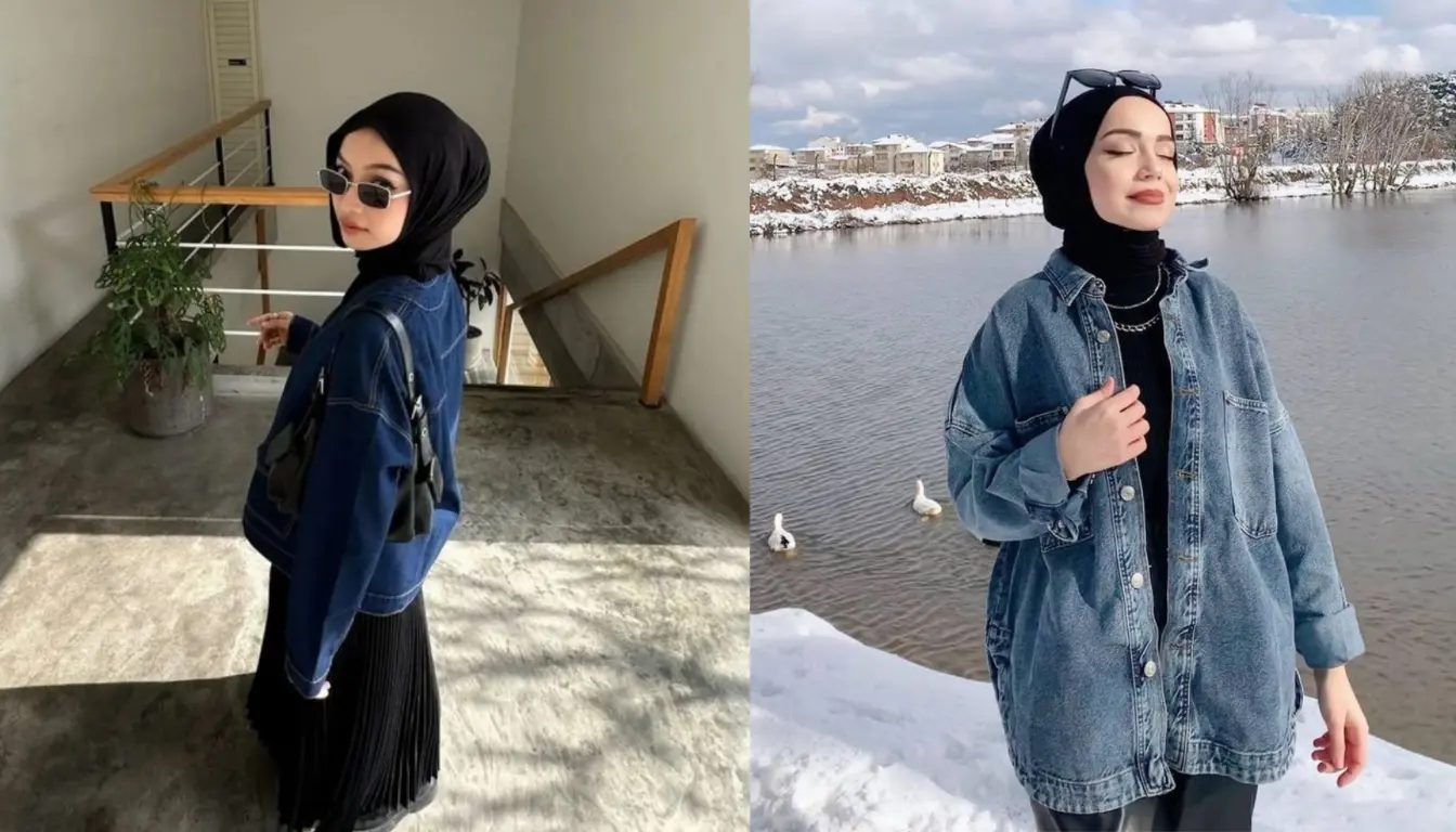 Baju Denim Cocok dengan Jilbab Warna Apa? Coba Jilbab Hitam!