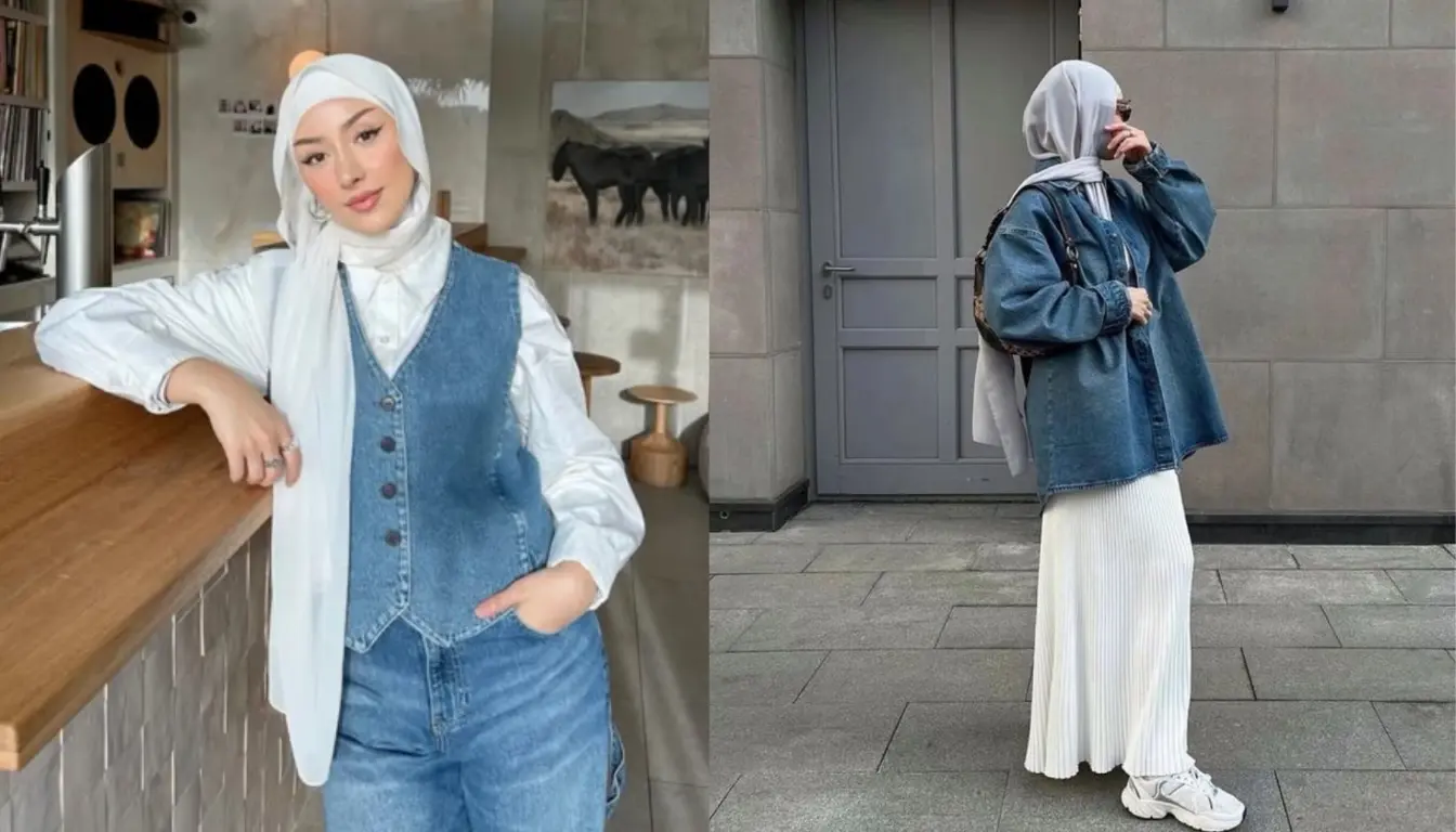 Baju Denim Cocok dengan Jilbab Warna Apa? Coba Jilbab Putih!