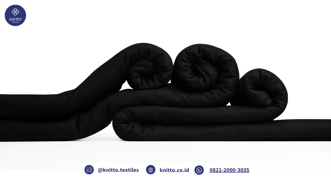 Beli Kain Cotton Combed Warna Jet Black di Knitto Textiles