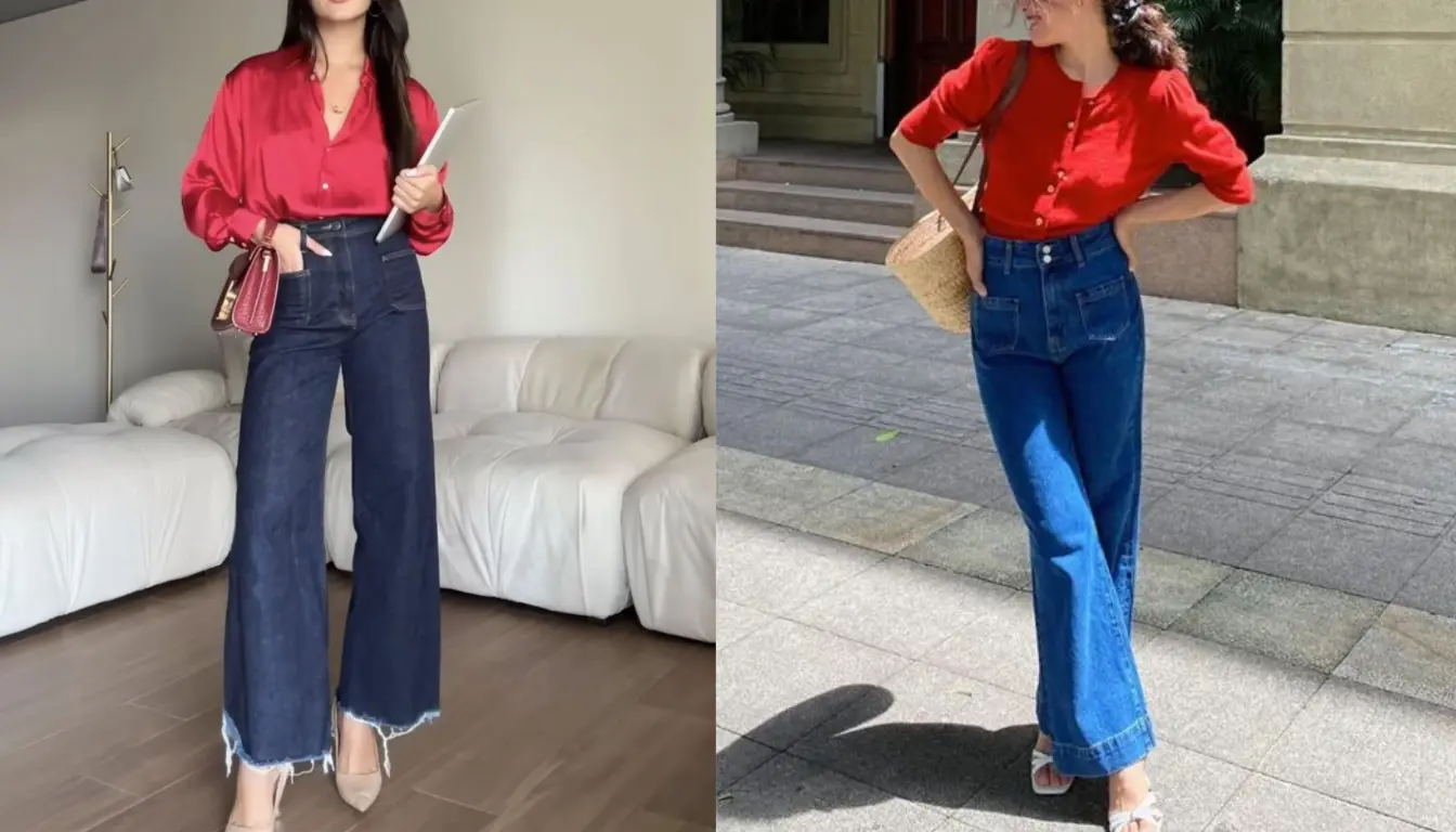 Celana Biru Cocok dengan Baju Warna Apa ya Coba Warna Merah!