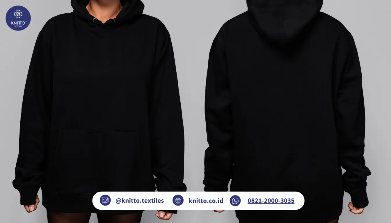 Ilustrasi Hoodie Berbahan Jetblack