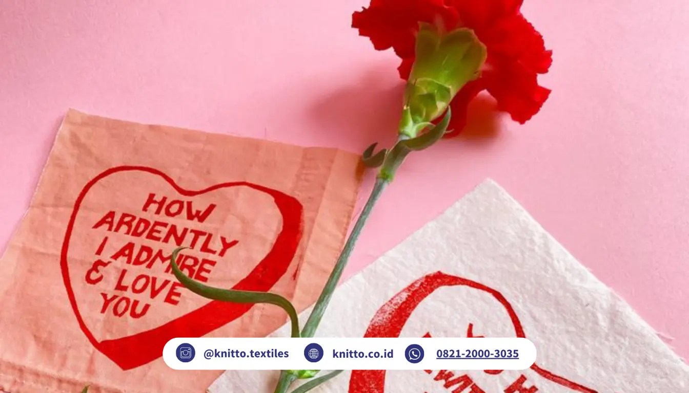 Kain dengan Pesan Cinta yang Manis untuk Hadiah Valentine