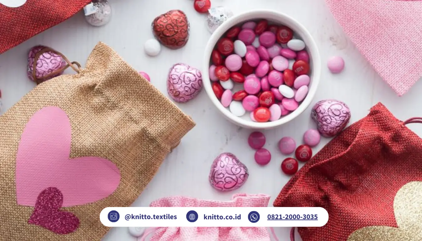 Pouch Jaring untuk Cokelat dan Permen dari Hadiah Valentine