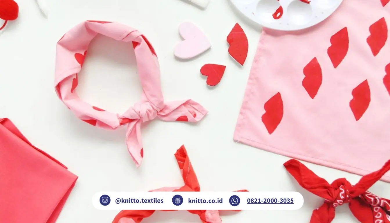 Scarf Kain dengan Motif Cinta untuk Hadiah Valentine