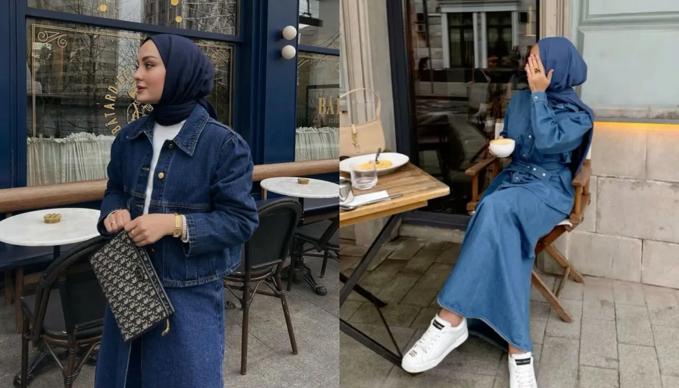 Baju Denim Cocok dengan Jilbab Warna Apa? Coba Warna Biru!