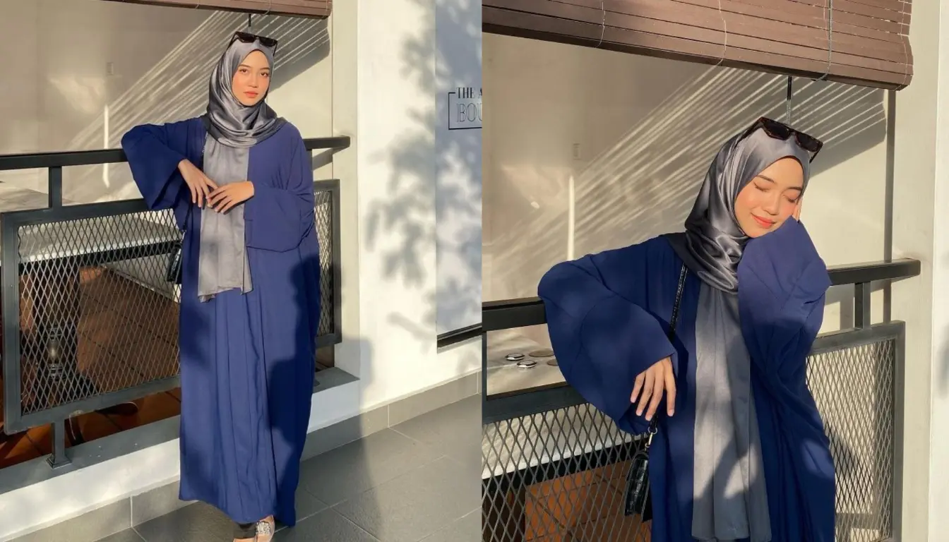 Gamis Navy Cocok dengan Jilbab Warna Apa? Coba Warna Abu Metalik!