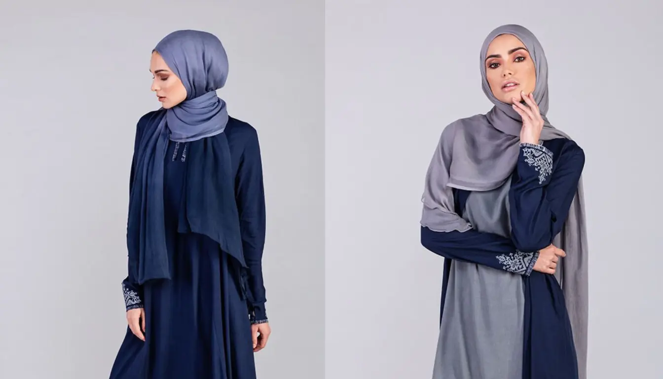 Gamis Navy Cocok dengan Jilbab Warna Apa? Coba Warna Abu-abu!