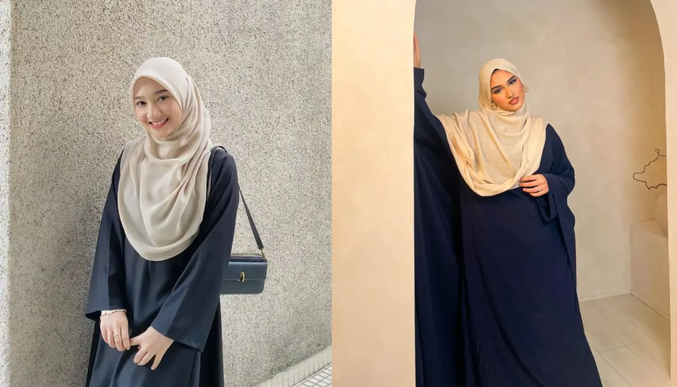 Gamis Navy Cocok dengan Jilbab Warna Apa? Coba Warna Beige!