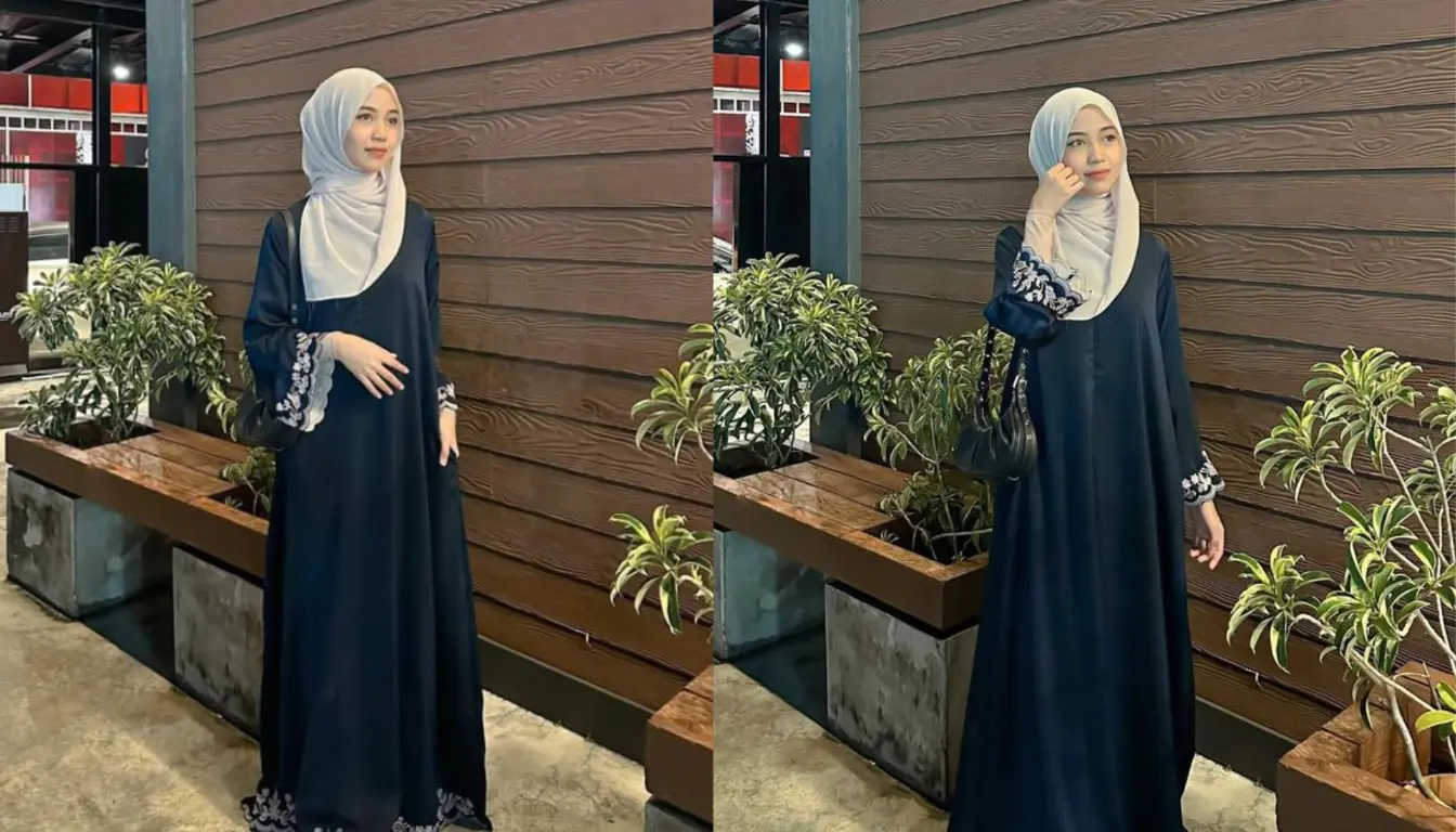 Gamis Navy Cocok dengan Jilbab Warna Apa? Coba Warna Ivory!