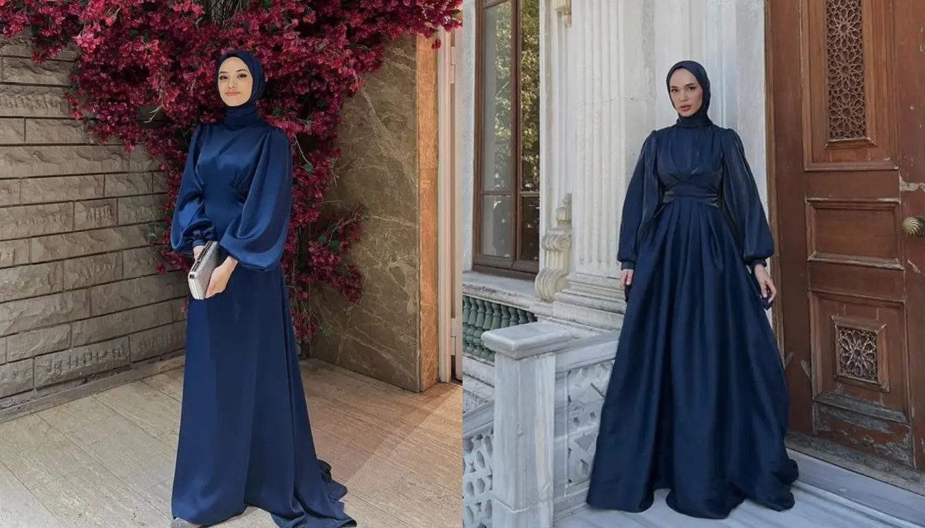 Gamis Navy Cocok dengan Jilbab Warna Apa? Coba Warna Navy!