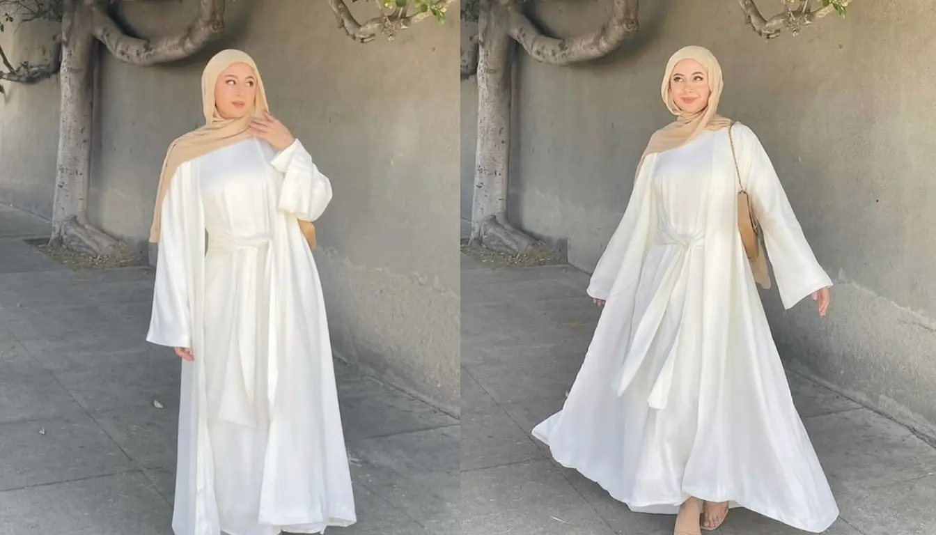 Gamis Putih Cocok dengan Jilbab Warna Apa? Coba Warna Krem!