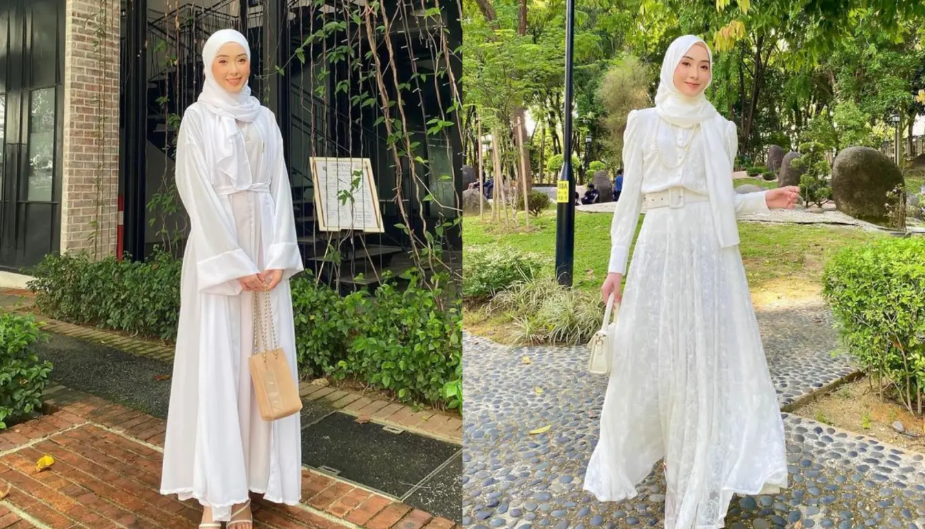 Gamis Putih Cocok dengan Jilbab Warna Apa? Coba Warna Putih!