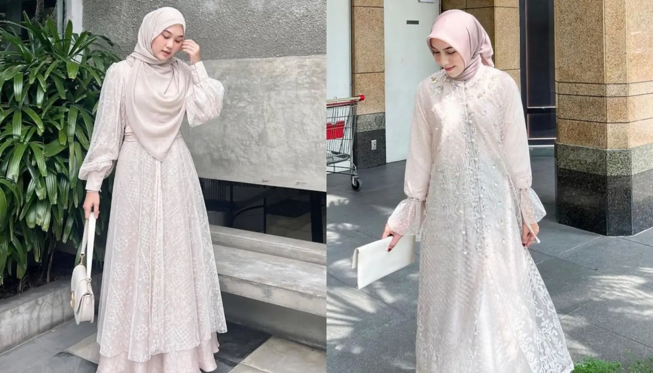 Gamis Putih Cocok dengan Jilbab Warna Apa? Coba Warna Rose Nude!