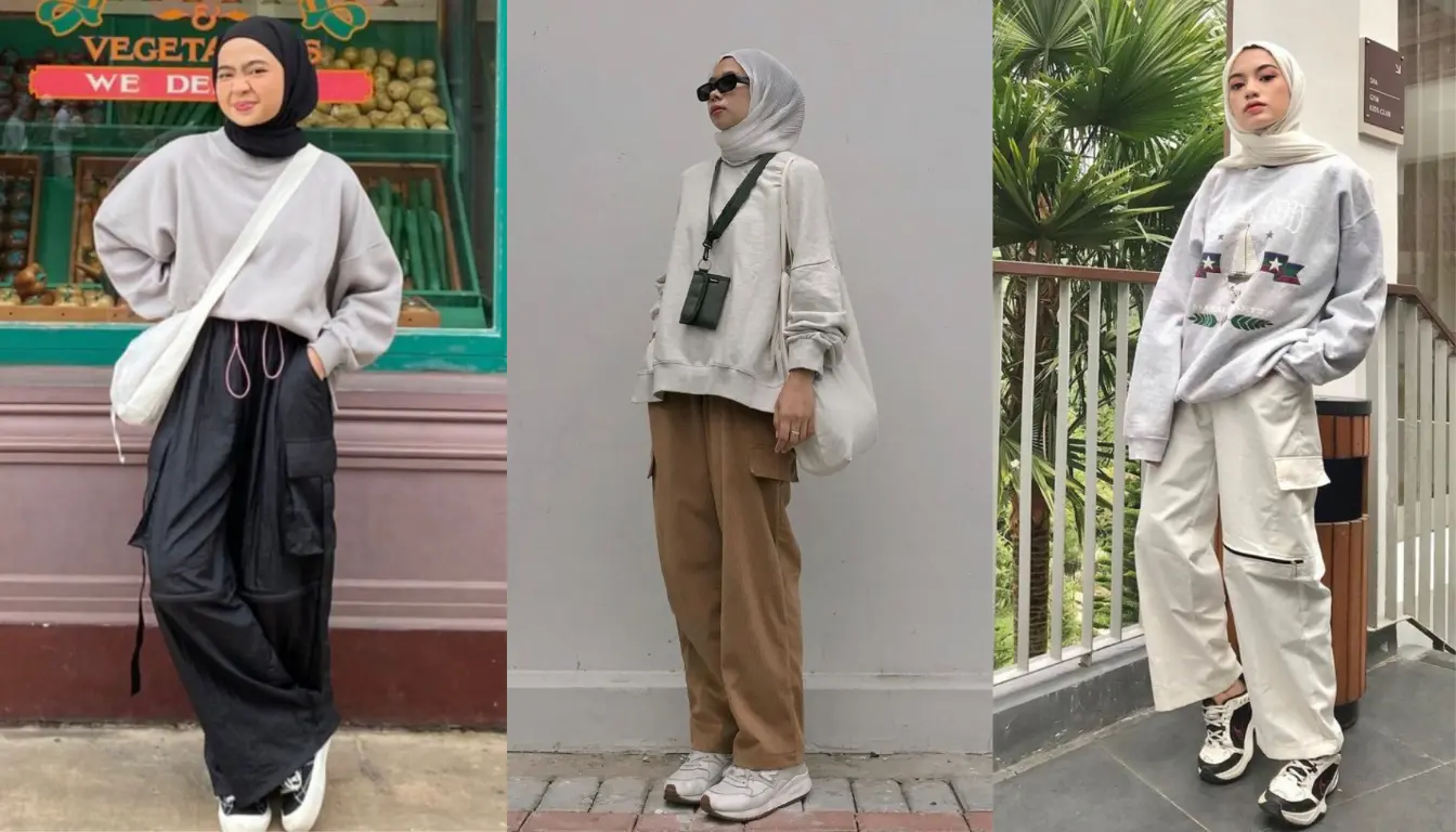 Crewneck dan Celana Cargo Crewneck dan Celana Cargo