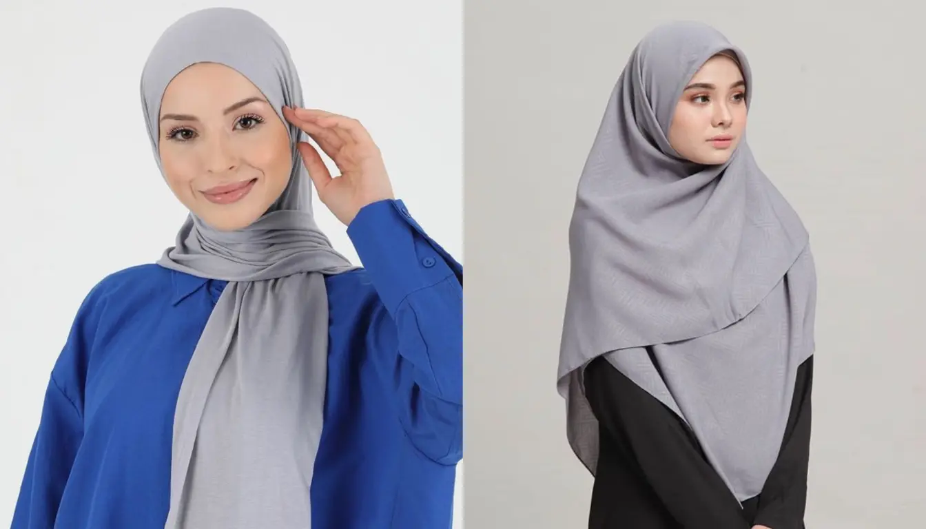 Hijab Simple Warna Abu abu muda Hijab Simple Warna Abu abu muda
