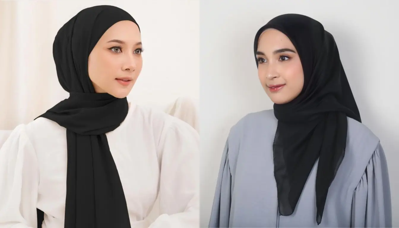Hijab Simple Warna Hitam Hijab Simple Warna Hitam