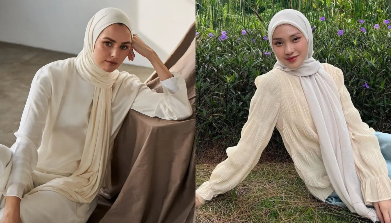Hijab Simple Warna Ivory Hijab Simple Warna Ivory