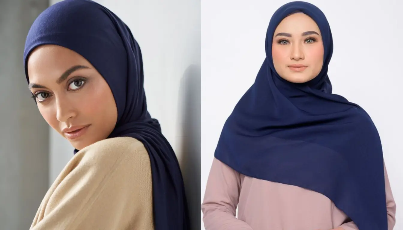 Hijab Simple Warna Navy Hijab Simple Warna Navy