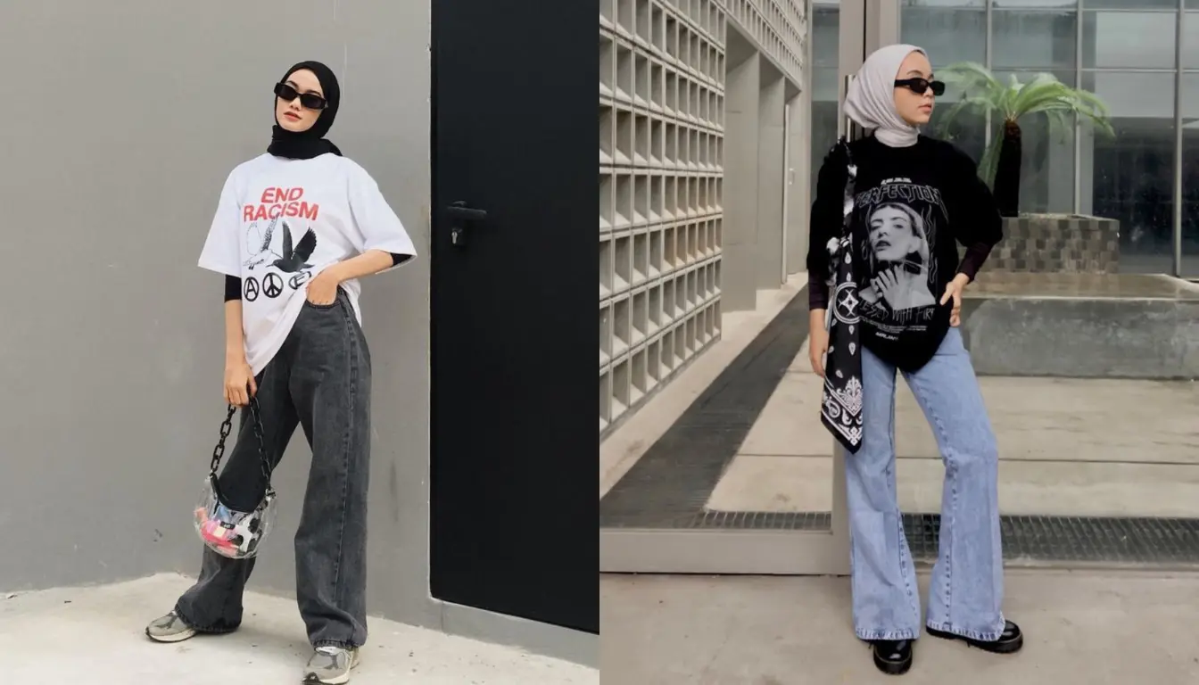 Kaos Grafis dan Jeans Kaos Grafis dan Jeans