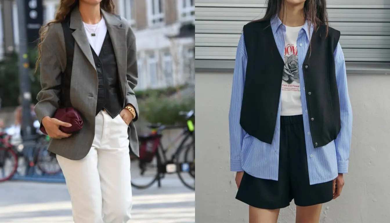 Layering Vest dengan Item Outer Layering Vest dengan Item Outer