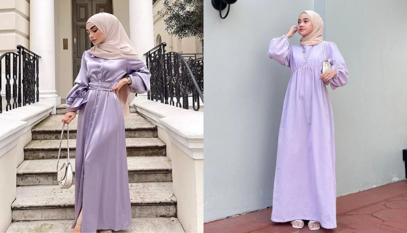 OOTD Kondangan Hijab Outfit Lilac OOTD Kondangan Hijab Outfit Lilac