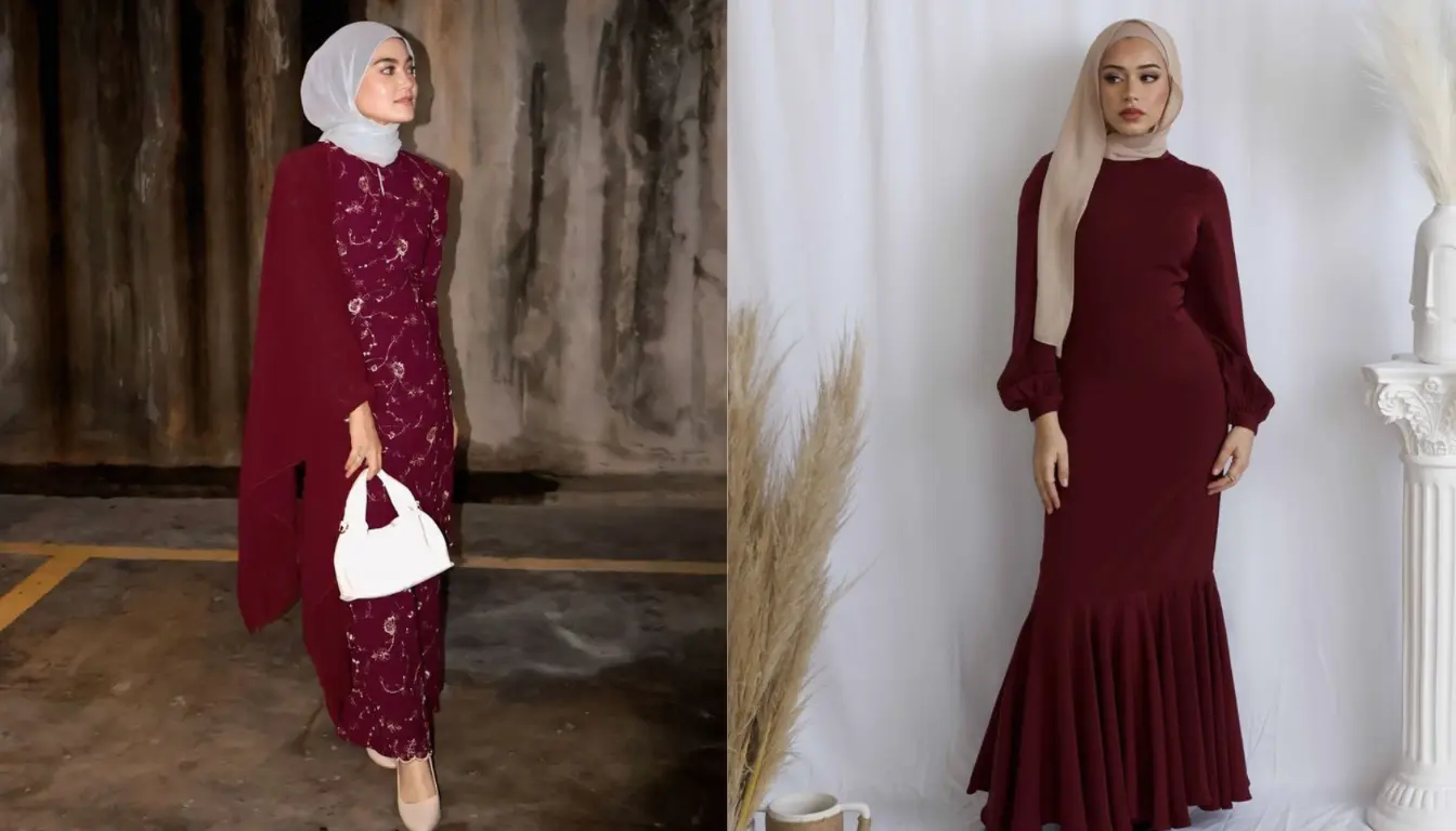 OOTD Kondangan Hijab Outfit Maroon OOTD Kondangan Hijab Outfit Maroon