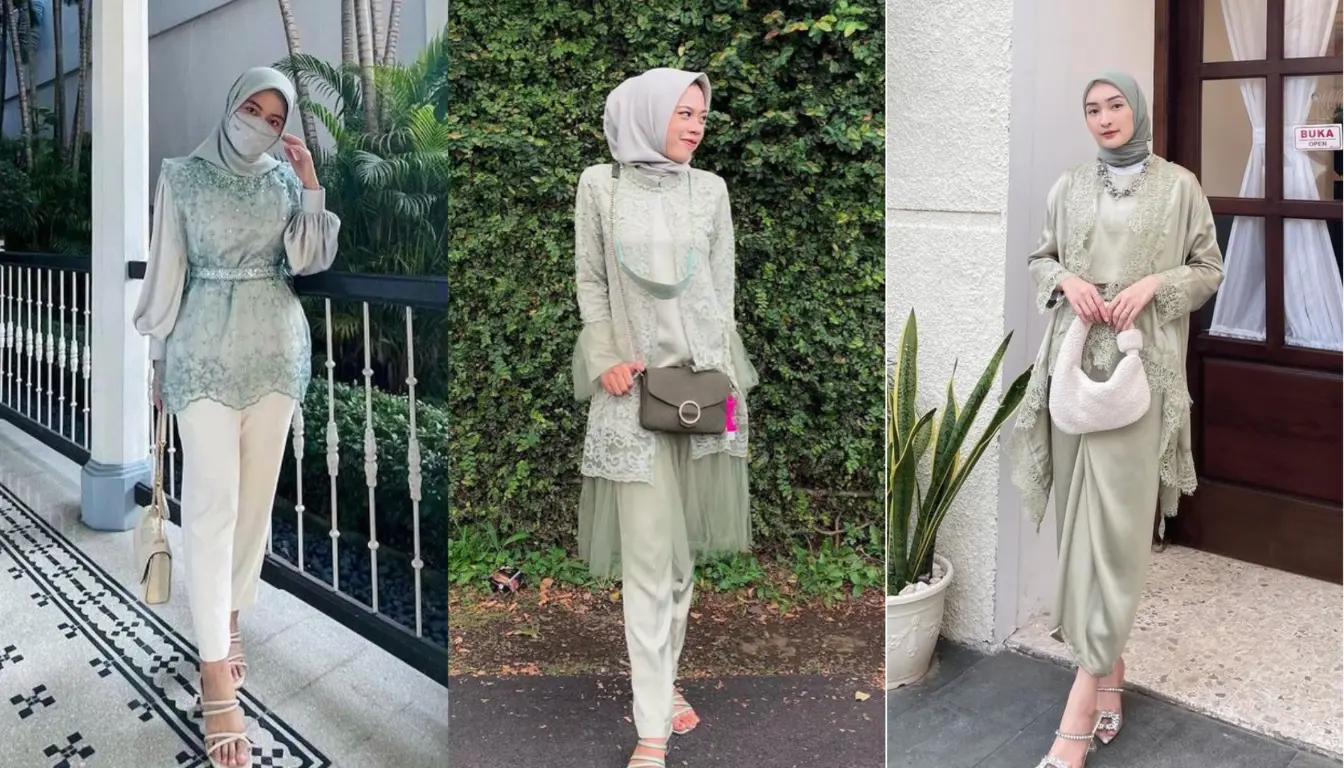 OOTD Kondangan Hijab Outfit Sage Green OOTD Kondangan Hijab Outfit Sage Green
