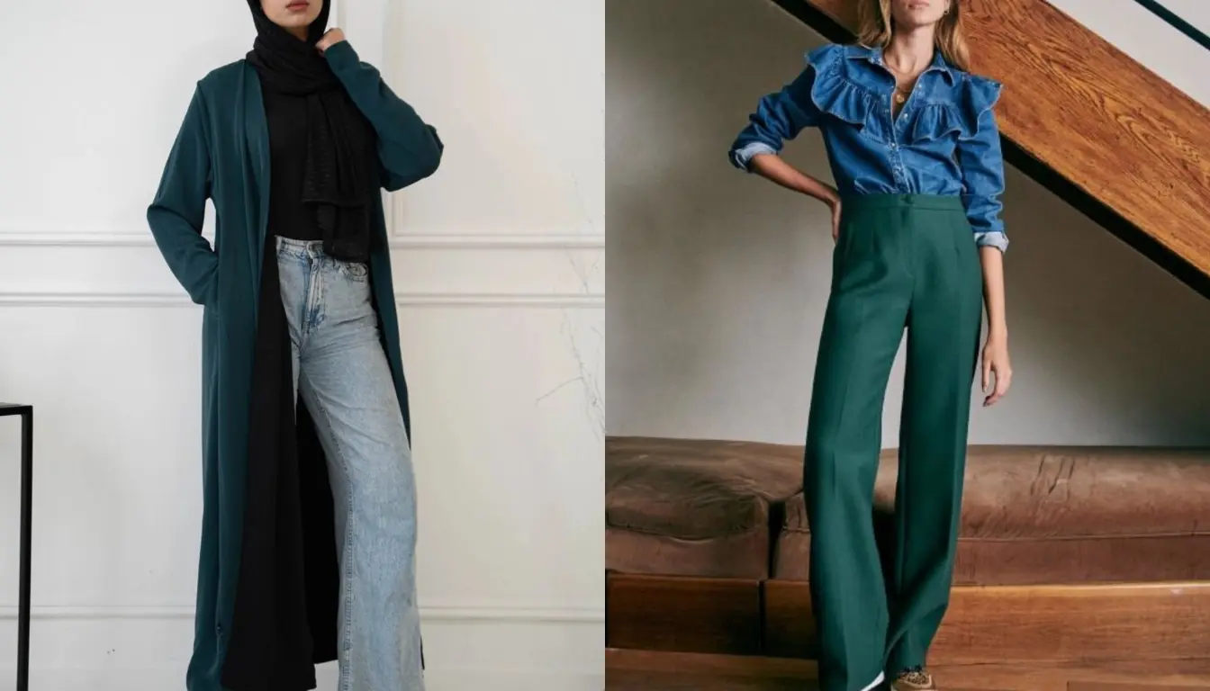Perpaduan Warna Teal dan Jeans Perpaduan Warna Teal dan Jeans
