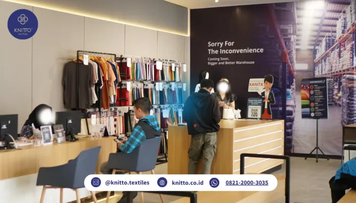 Tampilan Showroom Toko Bahan Kaos Lampung Knitto