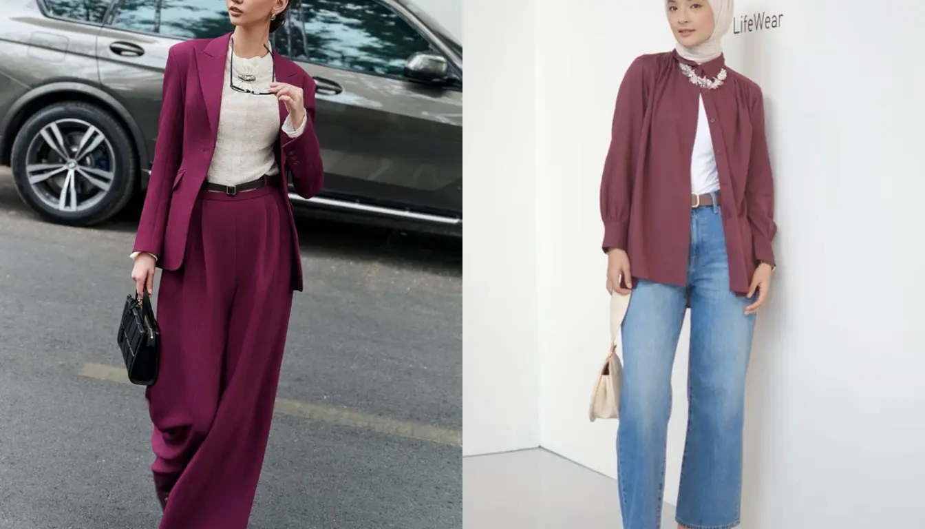 Warna Plum Cocok dengan Warna Apa Padukan dengan Beige