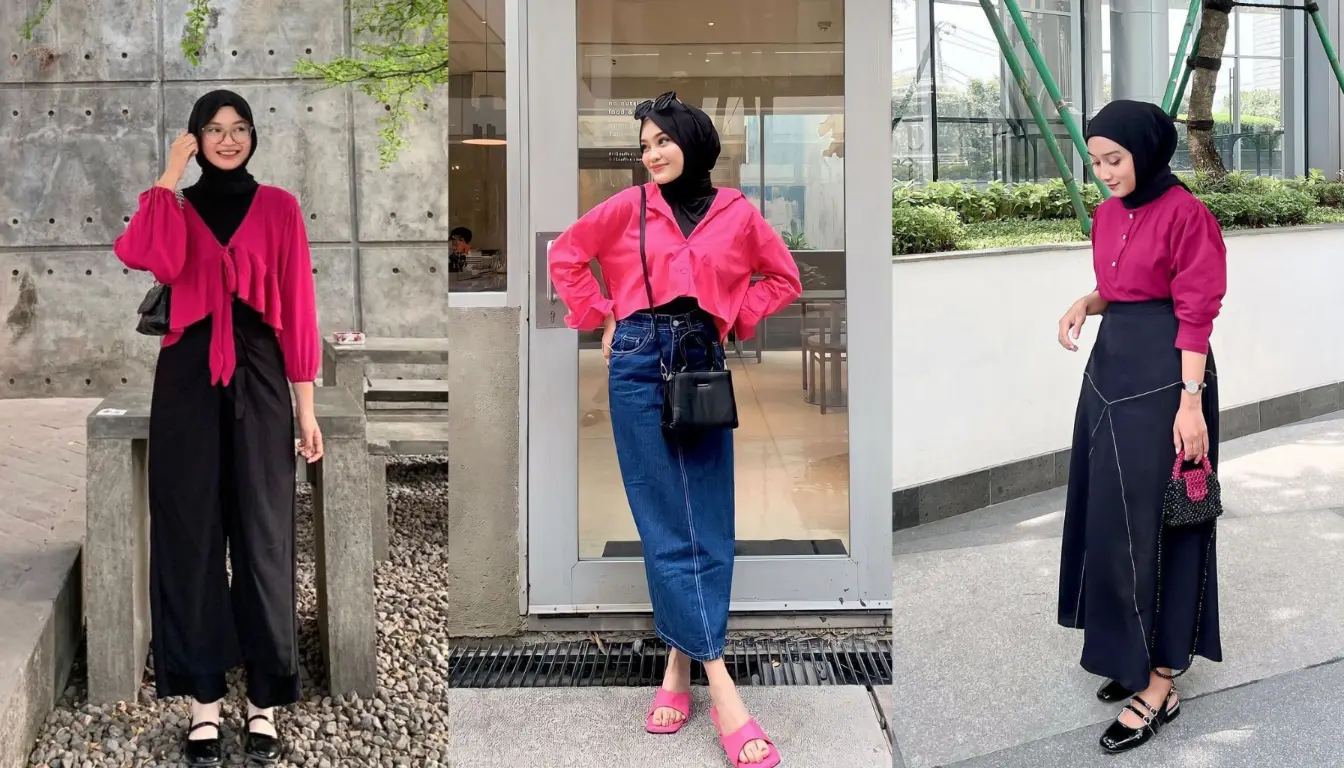 Baju Pink Fanta Cocok dengan Jilbab Warna Apa Coba Warna Hitam Baju Pink Fanta Cocok dengan Jilbab Warna Apa? Coba Warna Hitam