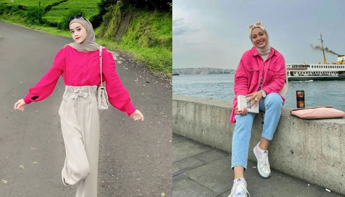 Baju Pink Fanta Cocok dengan Jilbab Warna Apa Coba Warna Khaki Baju Pink Fanta Cocok dengan Jilbab Warna Apa? Coba Warna Khaki