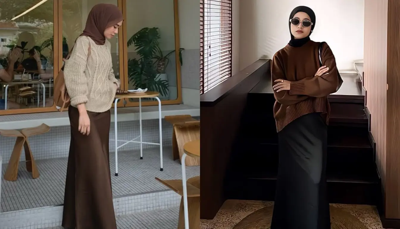 Mix and Match dengan Sweater Rajut dan Rok Satin Mix and Match dengan Sweater Rajut dan Rok Satin