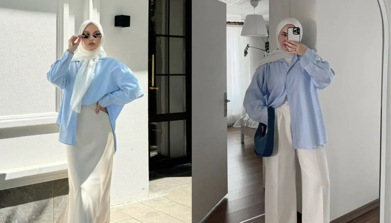 Perpaduan Broken White dan Biru Perpaduan Broken White dan Biru