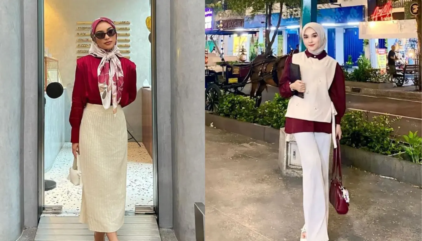 Perpaduan Broken White dan Merah Perpaduan Broken White dan Merah
