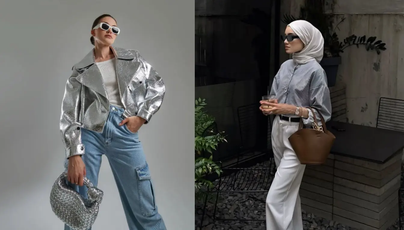 Perpaduan Warna Silver dan Denim Perpaduan Warna Silver dan Denim