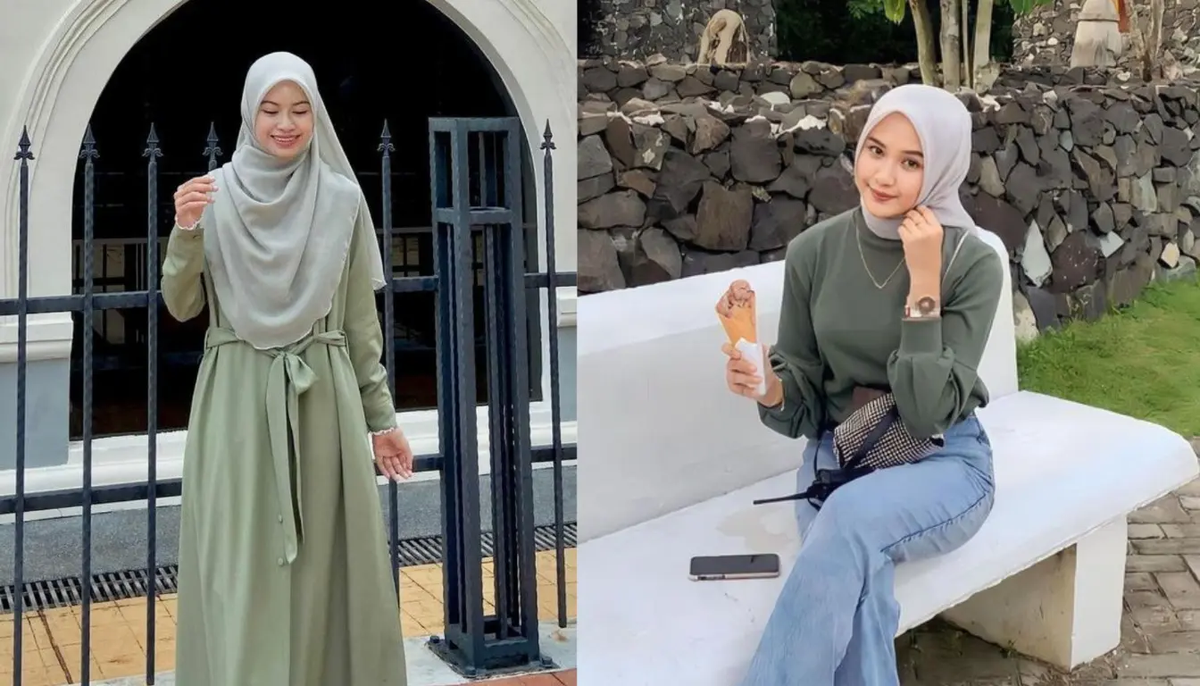 Baju Warna Army Cocok dengan Jilbab Warna Apa? Coba Jilbab Warna Abu Abu Muda