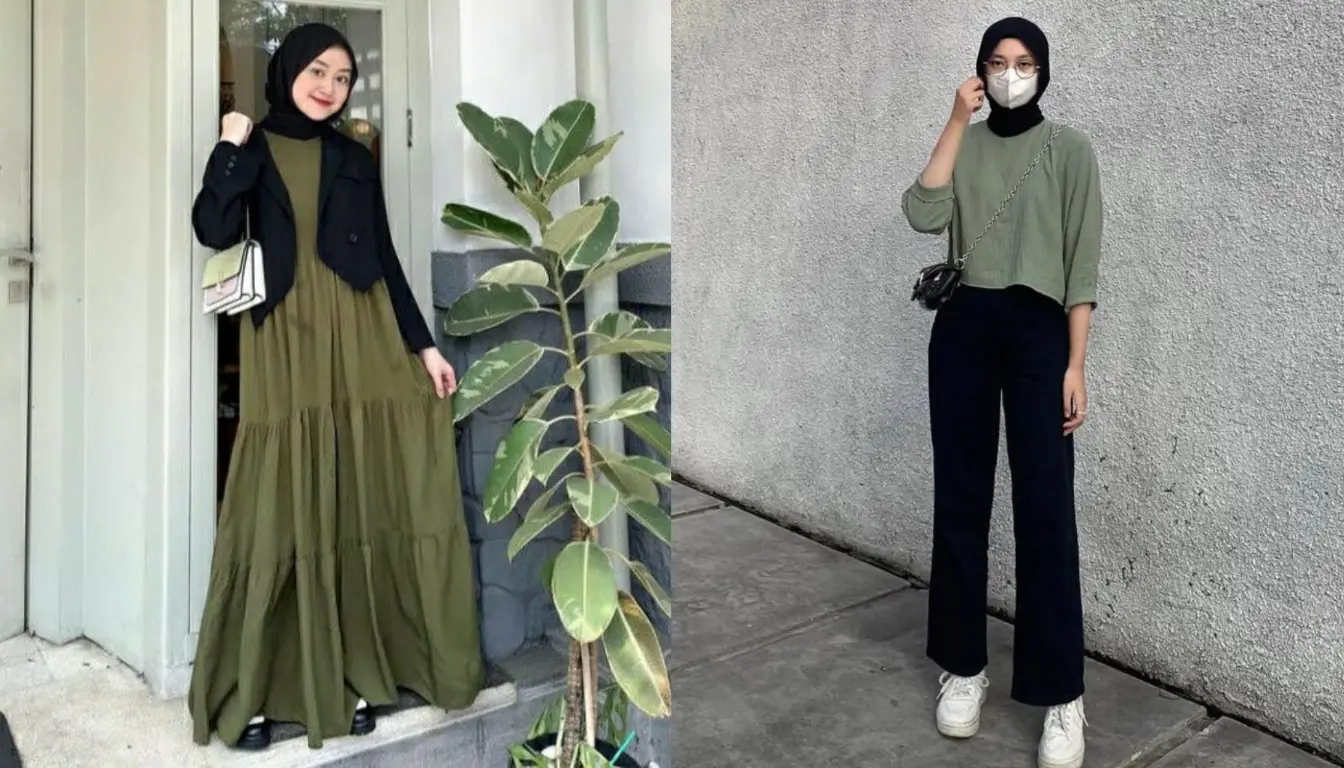 Baju Warna Army Cocok dengan Jilbab Warna Apa? Coba Jilbab Warna Army