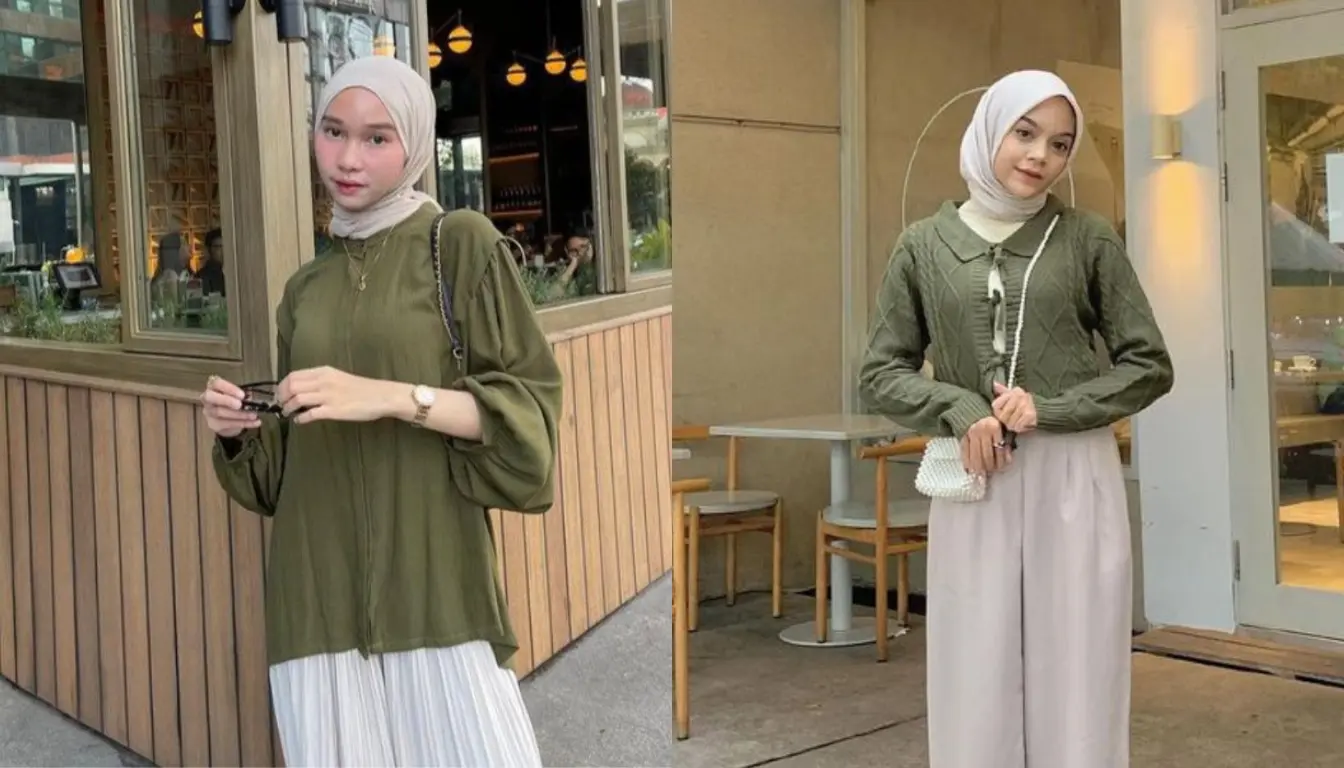 Baju Warna Army Cocok dengan Jilbab Warna Apa? Coba Jilbab Warna Cream
