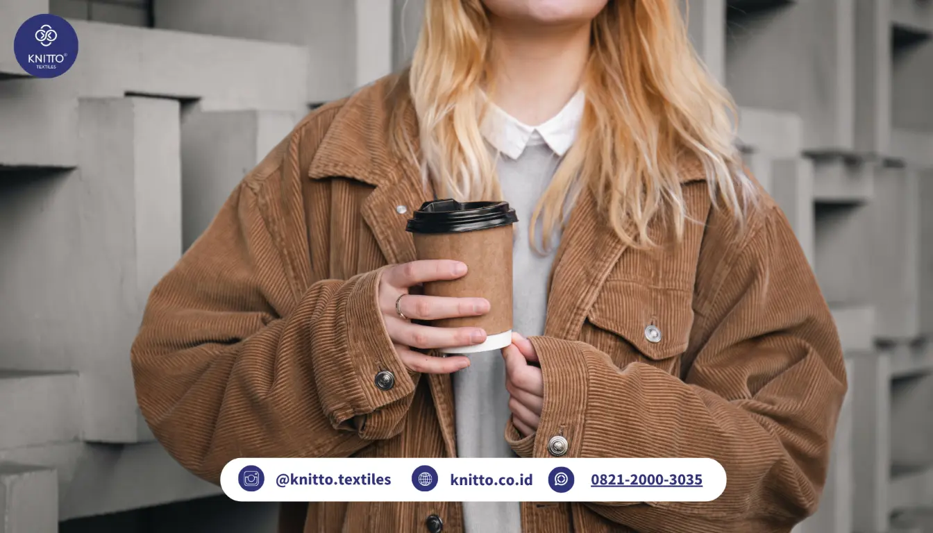 Ilustrasi Jaket Corduroy Cappucino