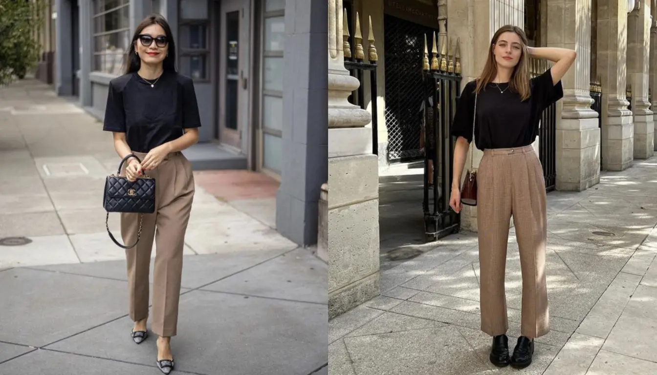 Mix and Match Ankle Pants dengan Kaos Polos Mix and Match Ankle Pants dengan Kaos Polos