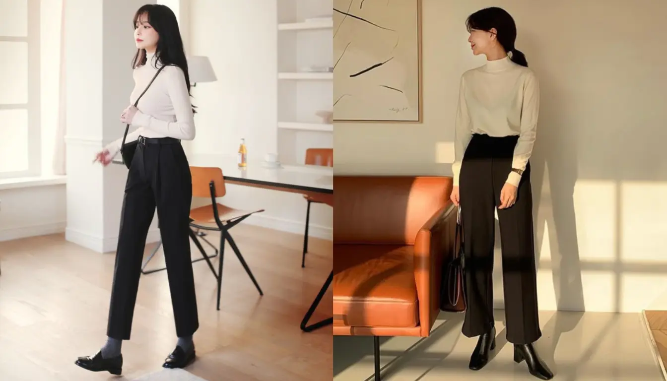 Mix and Match Ankle Pants dengan Turtleneck Mix and Match Celana Ankle dengan Turtleneck