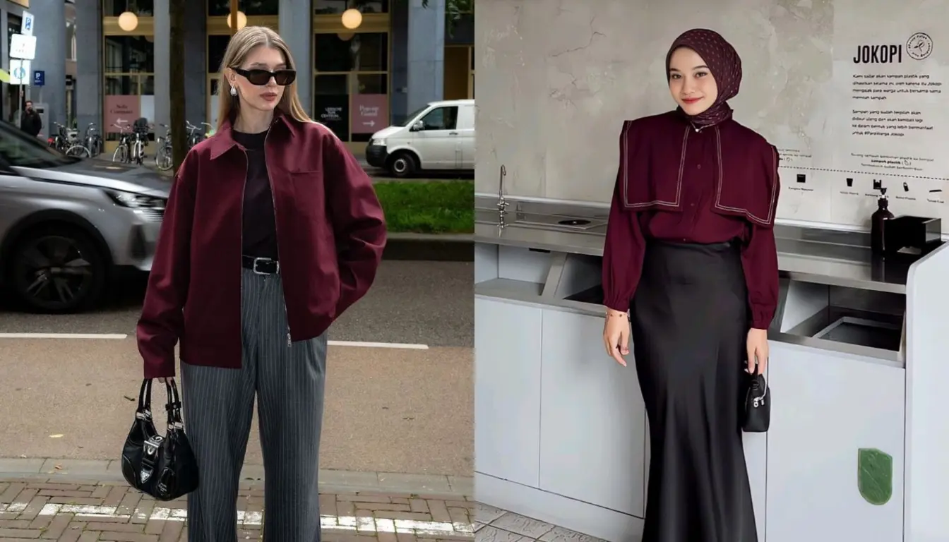 Mix and Match Dark Grey dan Maroon