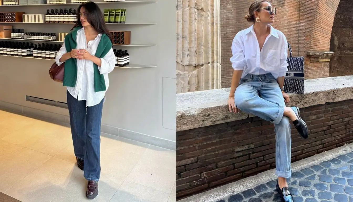 Mix and Match Loafers dengan Kemeja Oversized Mix and Match Loafers dengan Kemeja Oversized