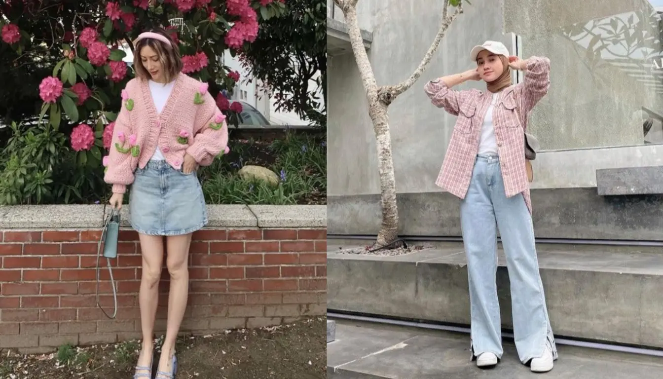 Perpaduan Soft Pink dan Denim Perpaduan Soft Pink dan Denim