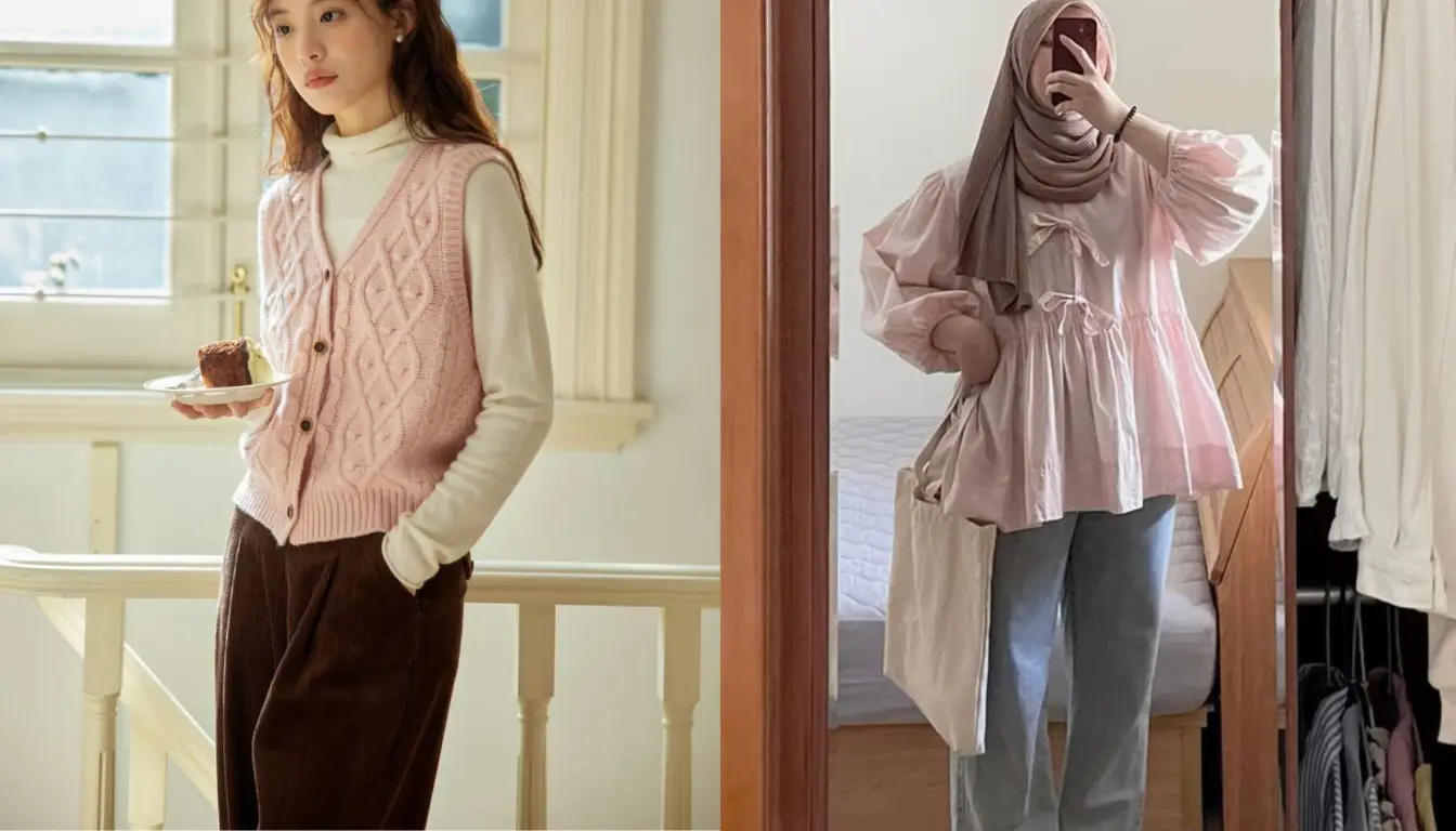 Perpaduan Soft Pink dan Cokelat Perpaduan Soft Pink dan Cokelat