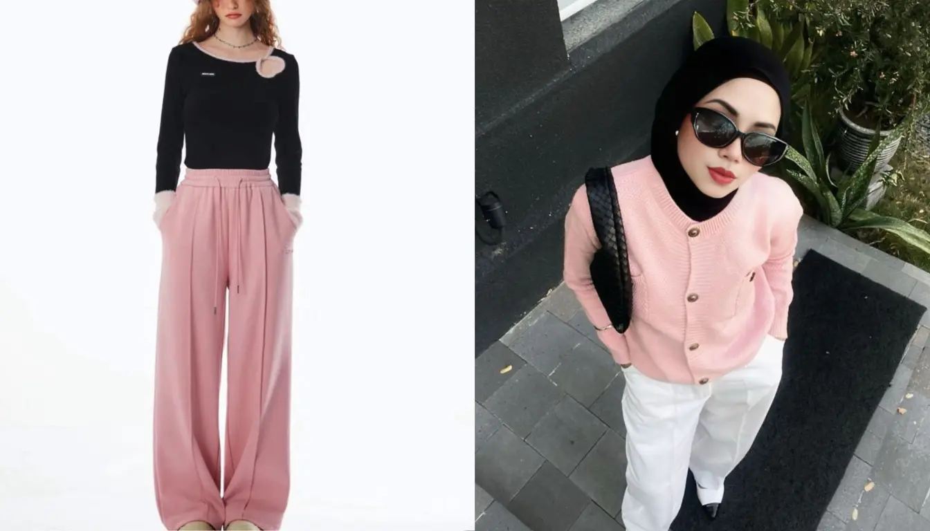 Perpaduan Soft Pink dengan Hitam Perpaduan Soft Pink dan Hitam