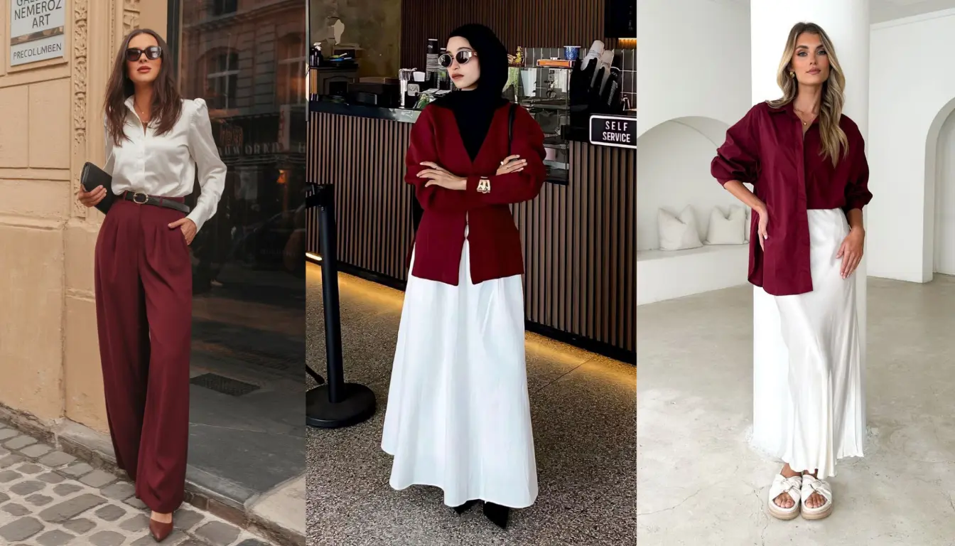 Perpaduan Warna Wine dan Putih Perpaduan Warna Wine dan Putih