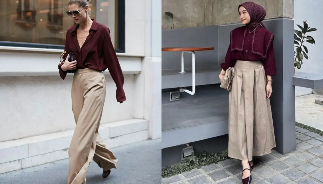 Perpaduan Wine dan Beige Perpaduan Wine dan Beige